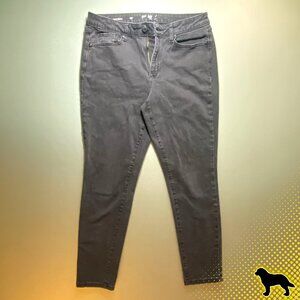 Sonoma Jeans Denim Size 12 R Curvy Skinny Black Mid-Rise Ankle / Cropped